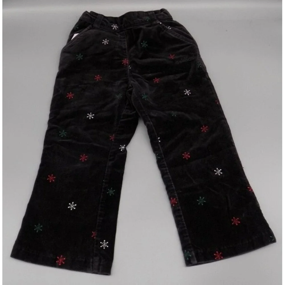 Vintage OshKosh Velvet Holiday Pants 4T Velour Snowflakes